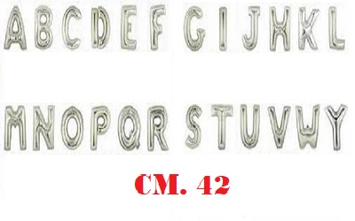 Lettere In Mylar Argento cm.42